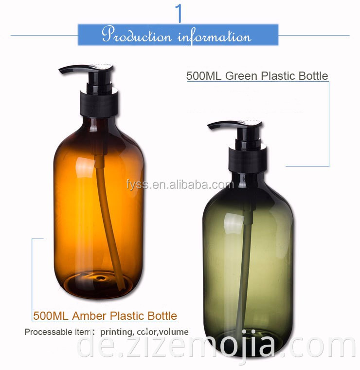 Leere Haustier 500ml Plastikflasche Duschgel-Shampoo-Flasche